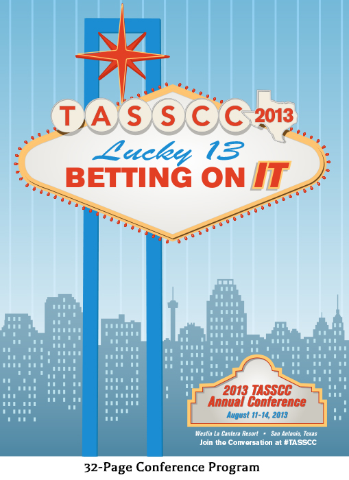 Sample pages from the event program for Betting On I.T. - A Texas Association of State Systems for Computing and Communications (TASSCC) Conference